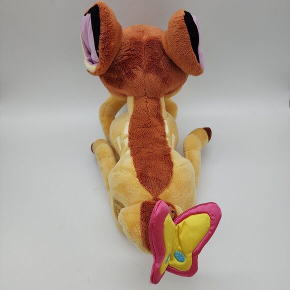 Disney Store Bambi Deer Plush 14" Butterfly on Tail Lays Down Stuffed Animal Toy - Picture 5 of 10